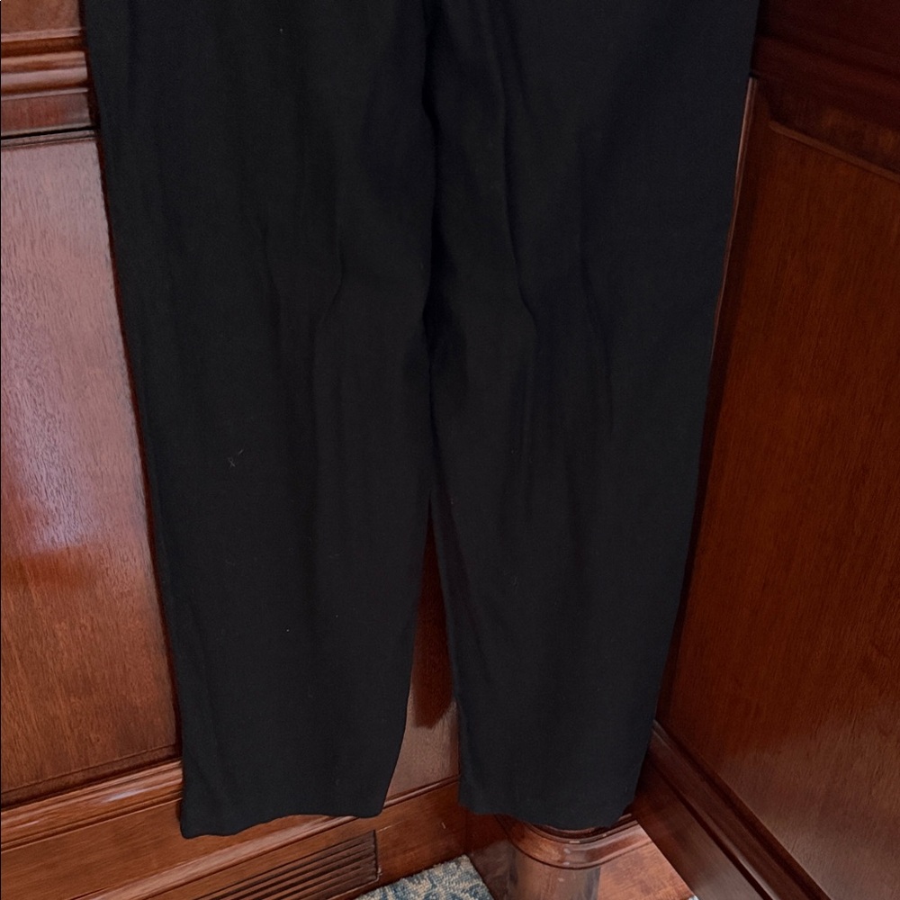 Old Navy Black Linen Pleated Wide Leg Trousers - Picture 5 of 6